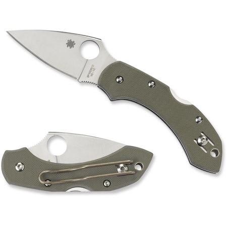 Spyderco 2024 Spyderco Dragonfly G-10 Foliage Green Plain SPY-C28GPFG